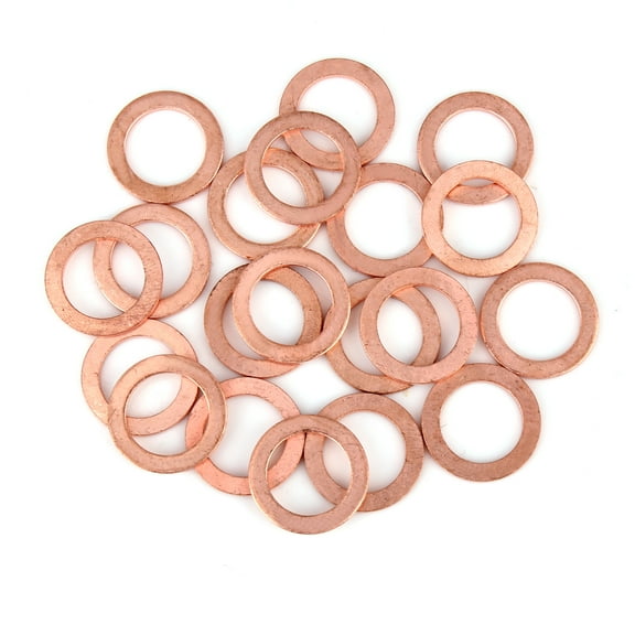 20pcs Copper Crush Washer Flat Sealing Gasket Ring Spacer for Car 14 x 21 x 1.5mm