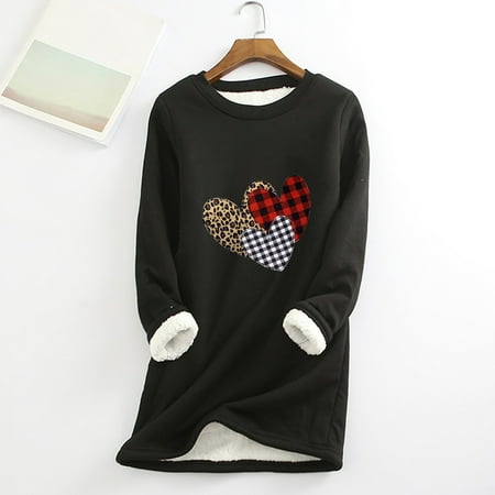 

Womens Christmas Tops Round Neck Loungewear Nightgowns Long Sleeve Christmas Print Fall Fleece Tops Womens Clothes