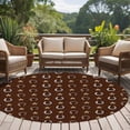 thumbnail image 4 of Brown Horseshoe Round Area Rug 7Ft Washable Circle Rugs for Dorm Laundry Room, Western Country Star Vintage Non-Slip Carpet Floor Mats Indoor Outdoor Carpet Runner Aesthetic Home Decor, 4 of 8