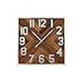 thumbnail image 3 of Creative Co-Op 36" Square Herringbone Inlay Stained Wood Wall Clock, Natural, 3 of 4