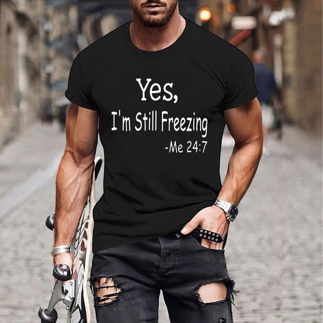 Qertyioot Nouvelle Mode Décontractée T-shirt Homme Imprimé Sport Manches Courtes Col Rond Chemisiers Chemises Liquidation