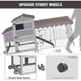 thumbnail image 5 of MEDEHOO 79‘’ Chicken Coop with Wheels, Wooden Hen House with Large Nesting Box, Outdoor Poultry Cage with Leakproof Pull-on Tray, Backyard Chicken Coop with Run, Weatherproof Rabbit Hutch, 5 of 9
