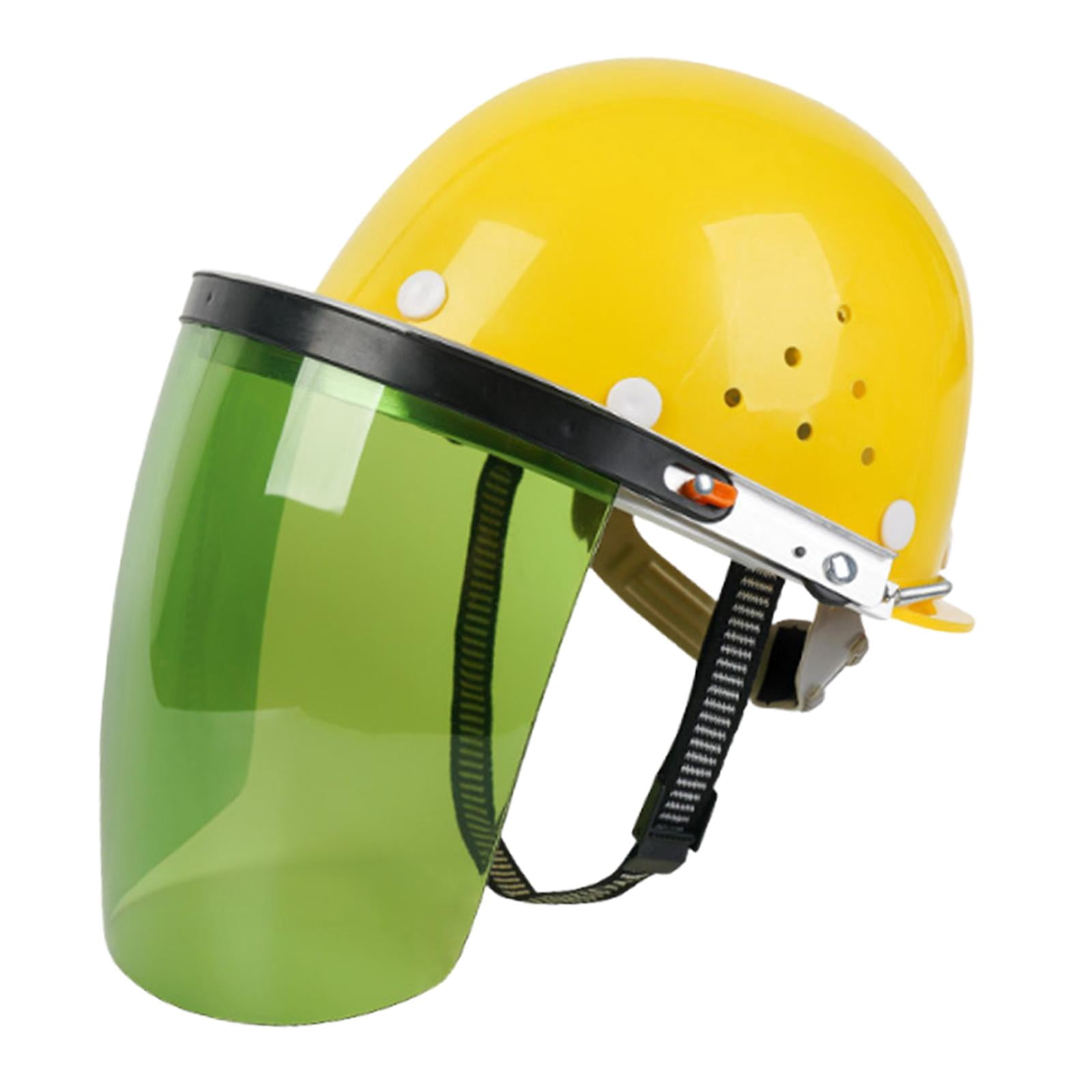 Zxpjkyu Face Shield Face Cover with Helmet Flip up Impact Resistant Headgear for Logging Green visor