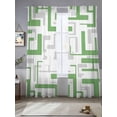 thumbnail image 2 of Green Gray Geometric Stripes Sheer Curtains 2 Panels Set Modern Abstract Lines Maze Sheer Window Curtains Light Filtering Rod Pocket Voile Drapes for Bedroom Living Room 52"X84", 2 of 8