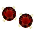 thumbnail image 2 of Star K� Round 7mm Genuine Garnet Screw Back Stud Earrings with Heart Prongs, 2 of 9