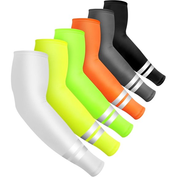 6 Pairs UV Sun Protection Arm Sleeves Cooling Compression Arm Sleeves for Women Men Golf Outdoor Sports