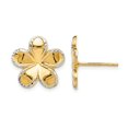 thumbnail image 1 of 14K Yellow and White Gold Flower Post Earrings, 1 of 5