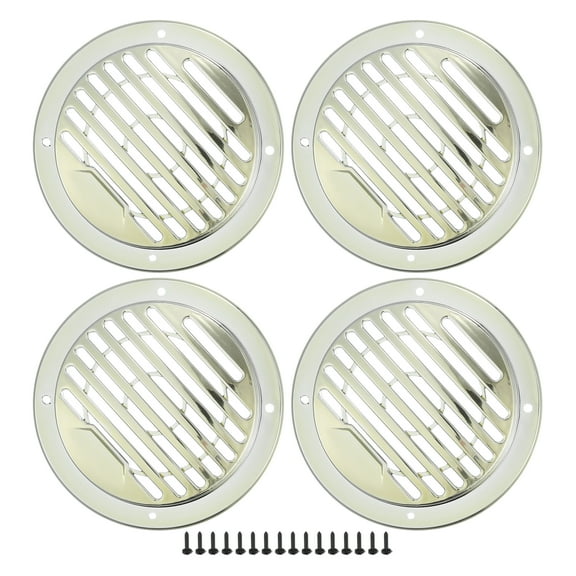 Unique Bargains 4 Pcs 3" Car Speaker Grills Cover Round 3 Inch Audio Subwoofer Protective with Screws ABS Silver Tone