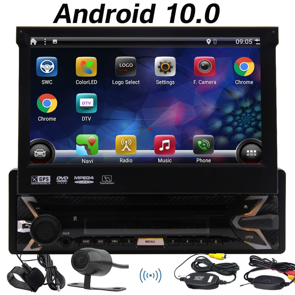 Android 10.0 Car Stereo Single 1 DIN Car DVD Player with Touch Screen