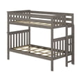 thumbnail image 3 of Max & Lily Solid Wood Twin over Twin Bunk Bed with Ladder on End For Kids, Clay, 3 of 12