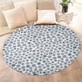 thumbnail image 4 of Blue Christmas Snowflake Pattern Round Blanket,Comfortable Soft Flannel Throw Blanket,All Season,Warm Lightweight Blankets for Sofa Bed Couch Living Room Chair 60"x60", 4 of 5