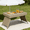 Gray + Metal + Rattan + American Design, variant on Portable Folding Wicker Table, 7 lbs Lightweight Side Table with Steel Frame, Weather-Resistant Rattan Patio Table for Outdoor, Deck, Balcony, Brown