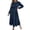 Navy, variant on Wdgfv Ruffle Maxi Dress for Women, Pleated A Line Flowy, Business Casual, Holiday Modest Long Sleeve Smocked Spring