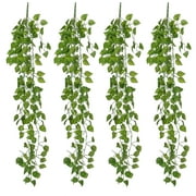Spencer 4pcs Artificial Hanging Plants Fake Hanging Plants Faux Ivy Leaves Greenery Vines for Indoor Outdoor Aesthetic Home Office Shelf Decor