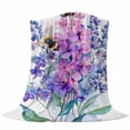 thumbnail image 6 of Spring Floral Bee Blanket Soft Cozy Warm Throw Blanket for Couch, Plush Fuzzy Flannel Fleece Blankets for Sofa, Farmhouse Flowers Bed Blankets Lightweight Gifts for Women, 40"x60", 6 of 9