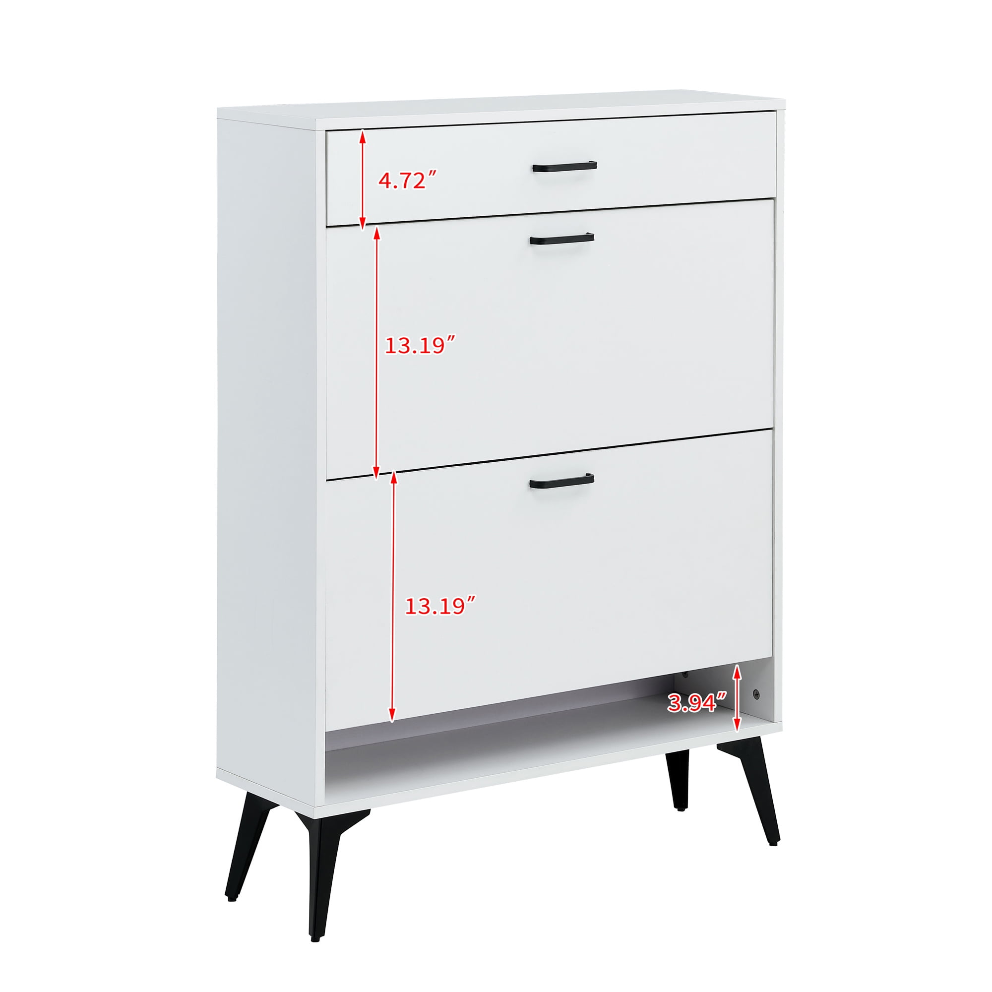 Kadyn 43.30"H White Shoe Storage Cabinet, Freestanding Shoe Rack Shoe Cupboard Organizer for Entryway with Metal Leg Kadyn 43.30"H White Shoe Storage Cabinet, Freestanding Shoe Rack Shoe Cupboard Organizer for Entryway with Metal Leg