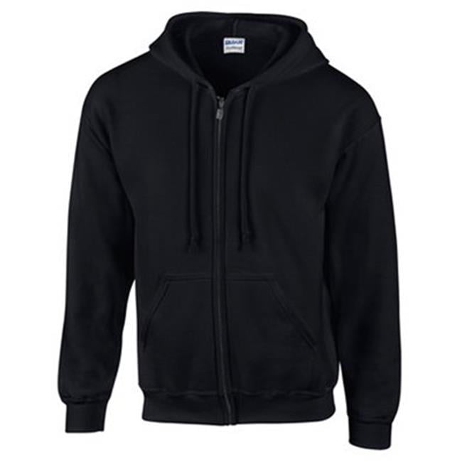 Gildan G18600BLK-XL Adult Full Zip Hooded Sweatshirt Black Extra Large ...
