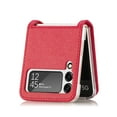 thumbnail image 2 of ELEHOLD Leather Wallet Case for Samsung Galaxy Z Flip 3 Lychee Pattern with Card Slots, Slim Thin Premium PU Leather Anti-Scratch Shockproof Protective Case for Men Women, Red, 2 of 7