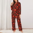 thumbnail image 2 of Pofeuu Tomatoes And Chili Print Womens Pajamas Set Long Sleeve Sleepwear Button Down Nightwear Soft Pj Lounge Sets Button Down Pajamas Women-XX-Large, 2 of 7