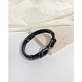 thumbnail image 5 of Pulsera de cuero unisex con signo de infinito Amor simbólico Pulsera trenzada de moda Brazalete-23 cm-Número infinito de acero negro, 5 of 5