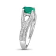 thumbnail image 2 of 3/4 Carat T.G.W. Emerald And White Diamond Accent Sterling Silver Ring, 2 of 4