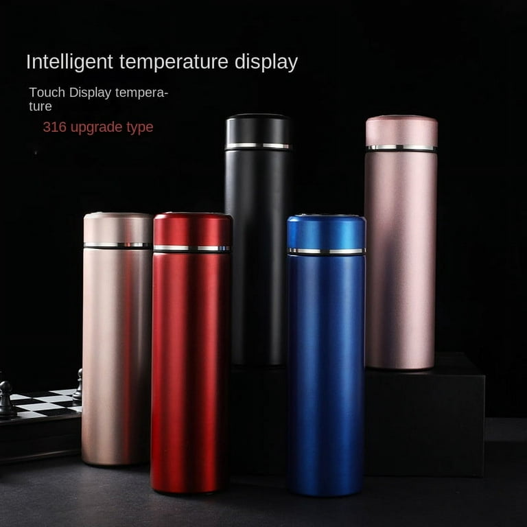  2 Pcs Smart Water Bottles with Digital Temperature Display  Coffee Tea Infuser Bottle LED Thermal Cup Double Walled Vacuum Insulated  Stainless Steel Flask Leak Proof Travel Mug Keep Warm (Black): Home