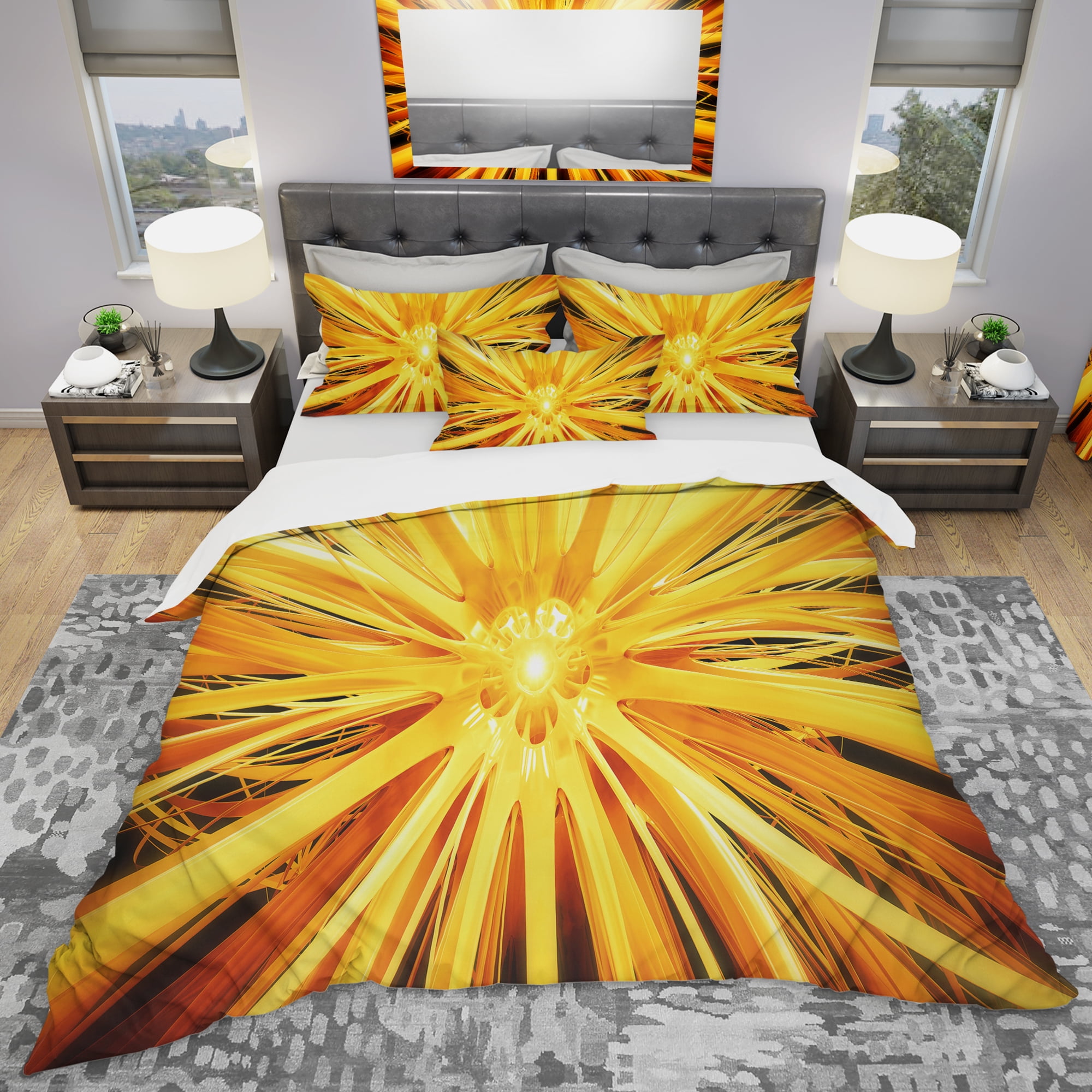 Designart 'Sunshiney Day' Modern & Contemporary Duvet Cover Set