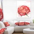 thumbnail image 1 of Red Rose Illustration with Splashes - Floral Canvas Art Print, 1 of 3