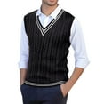 thumbnail image 3 of Krdevn Men's Sweater Vest Slim Fit Casual Knit Sleeveless Pullover Warm Winter Layering Stretchable Comfortable Lightweight Soft Yarn Crew Neck,XL, 3 of 4