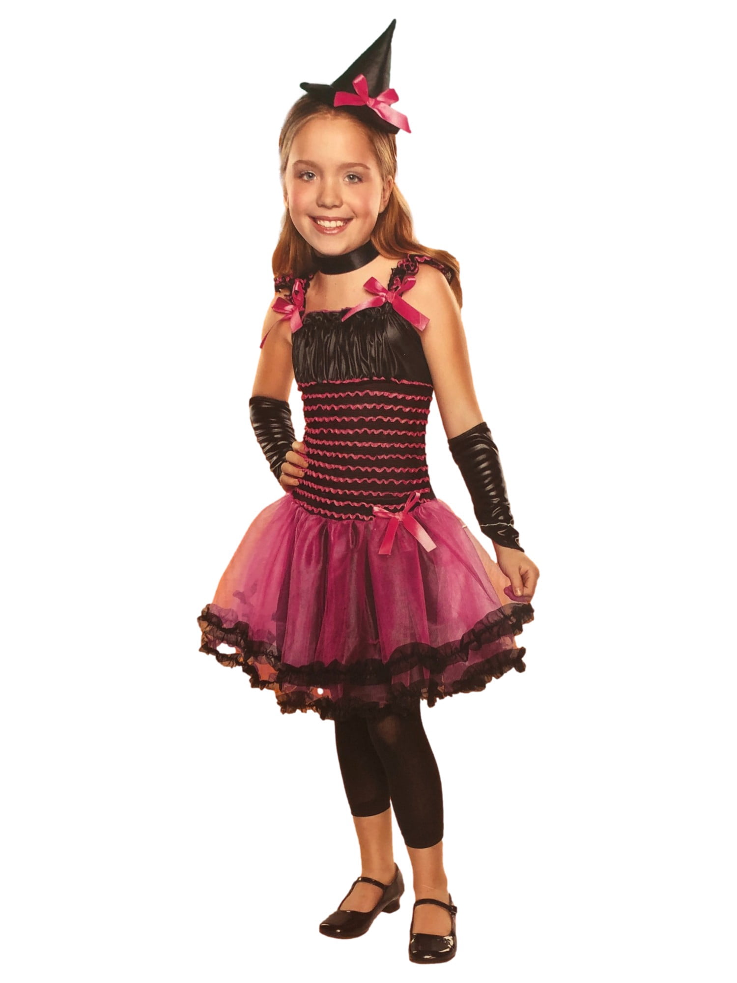 Girls LIL Devil Dress With Attached Horns & Tail Halloween Costume 