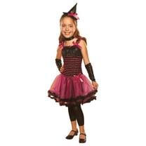 Girls Pink & Black Witch Sweet Lil Treat Tutu Dress Costume Medium (8-10)