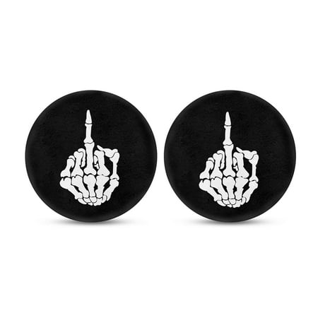 

JEOCODY Auto Stand Mat Skeleton Shows Middle Finger Print Cup Holders Car Coasters for Women/Men
