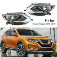 thumbnail image 3 of Pair of Headlight Housing Assembly, High Light Transmission Headlamp Housing Assembly (without Bulbs) Fit for Nissan Rogue 2017-2019, 3 of 6