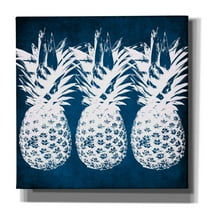Epic Graffiti 'Indigo Pineapple' by Linda Woods, Canvas Wall Art, 26"x26"