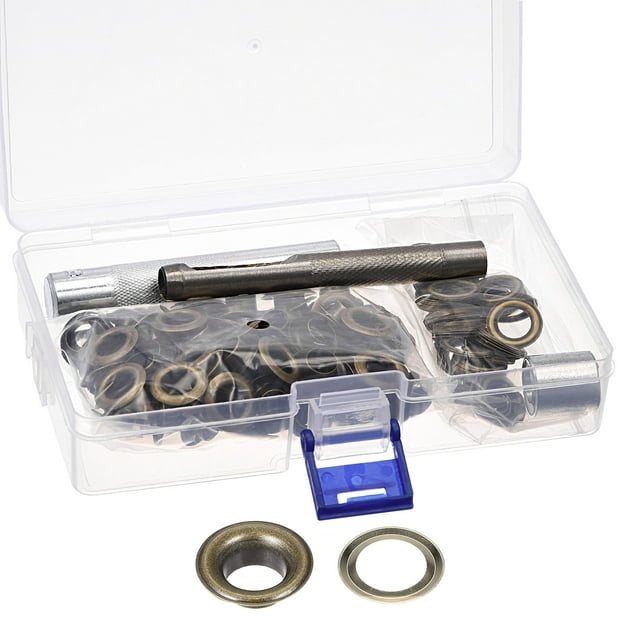 Unique Bargains Kit d'Outils pour Œillets en Bronze avec Œillets en Cuivre et Outils d'Installation (100 Ensembles)
