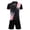 Black, variant on Toddler Kids Boys Girls Quick Dry Soccer Uniform Set Cute Print Color Block T-Shirt Shorts Mesh Athletic Sportswear for 2-13 Years