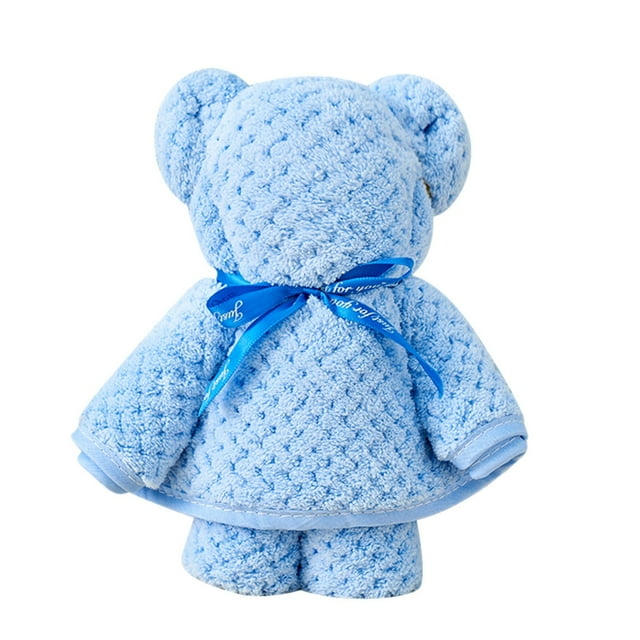 Toallas de baño, toallas de cocina, artículos esenciales de viaje, bolsa de PVC de terciopelo coral de alta densidad, toalla de piña a cuadros, toalla de oso de regalo, un oso