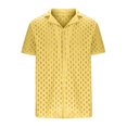thumbnail image 4 of Mgmyaa Men's Short Sleeved Button Down Shirt Jacquard Cardigan Collared Beach Shirt Tops, 4 of 6