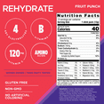 thumbnail image 2 of AdvoCare Rehydrate - Electrolyte Drink Mix - Includes Magnesium, Sodium, Potassium & Calcium - Antioxidant & Amino Acid Fortified - Hydration & Recovery - Fruit Punch, 15 Stick Packs (6.3 oz), 2 of 6