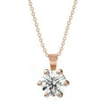 thumbnail image 2 of 1 Ct Round Cut Created White Diamond Solitaire Necklace 14K Yellow Gold Plated, 2 of 2