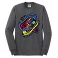 thumbnail image 2 of Wild Bobby, Colorful Sneakers Chucks Streetwear Mens Long Sleeve Shirt, Heather Black, Large, 2 of 3