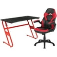 thumbnail image 2 of Flash Furniture Red Gaming Desk and Red/Black Racing Chair Set with Cup Holder and Headphone Hook, 2 of 12