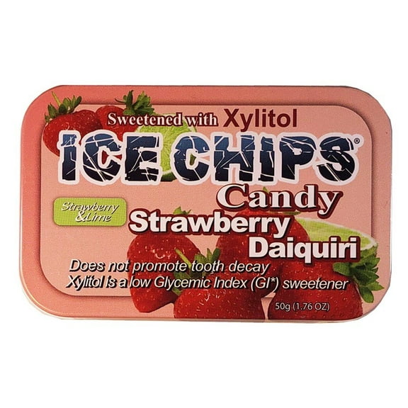 Ice Chips Candy Hand Crafted Candy Tin Strawberry Daiquiri 1.76 oz Candy