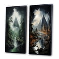 thumbnail image 3 of Designart "Monochrome Enigma of the Pyramid" Egypt Framed Wall Art Set Of 2 - Green Landscapes Gallery Wall Frame Set For Home Decor, 3 of 7