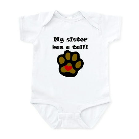 

CafePress - My Sister Has A Tail Body Suit - Baby Light Bodysuit Size Newborn - 24 Months