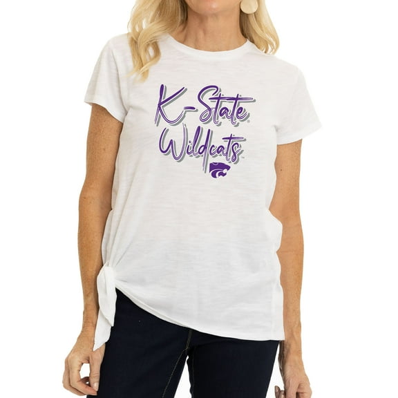 Women's White Kansas State Wildcats Sophie Side Knot T-Shirt