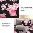 thumbnail image 5 of Davulos Floral Comforter Set Queen Size 7 Piece Black Bed in a Bag Elegant Pink Flower Comforter Set with Sheet,Soft Microfiber Complete Bedding Sets for All Season, 5 of 7