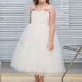 thumbnail image 2 of Robe Fille Enfants Tout-Petits Été Robe Princesse en Maille Unie Sans Manches Plage Fête Décontractée Robe Enfant Fille Blanche 3 Ans-4 Ans, 2 of 7