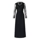 thumbnail image 5 of Gibobby Vestidos de fiesta largos Vestido largo de encaje floral para mujer, manga larga, cuello en V, dama de honor, boda, vestidos de fiesta de noche(Negro,XL), 5 of 5