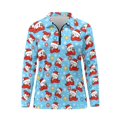 thumbnail image 4 of Yuyamidu Cute Snowman Golf Shirts for Women Blue Golf Top Lightweight Tennis Shirt Soft Christmas Long Sleeve Athletic Outfits Size 2XL, 4 of 8